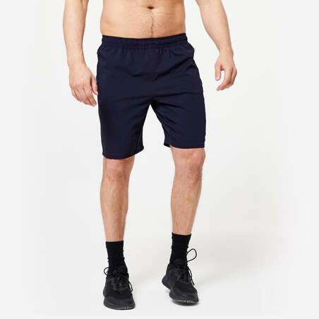 Short de fitness essentiel respirant poches zippés homme - navy