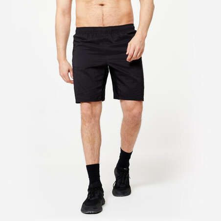 Short de fitness essentiel respirant poches zippés homme -  noir uni