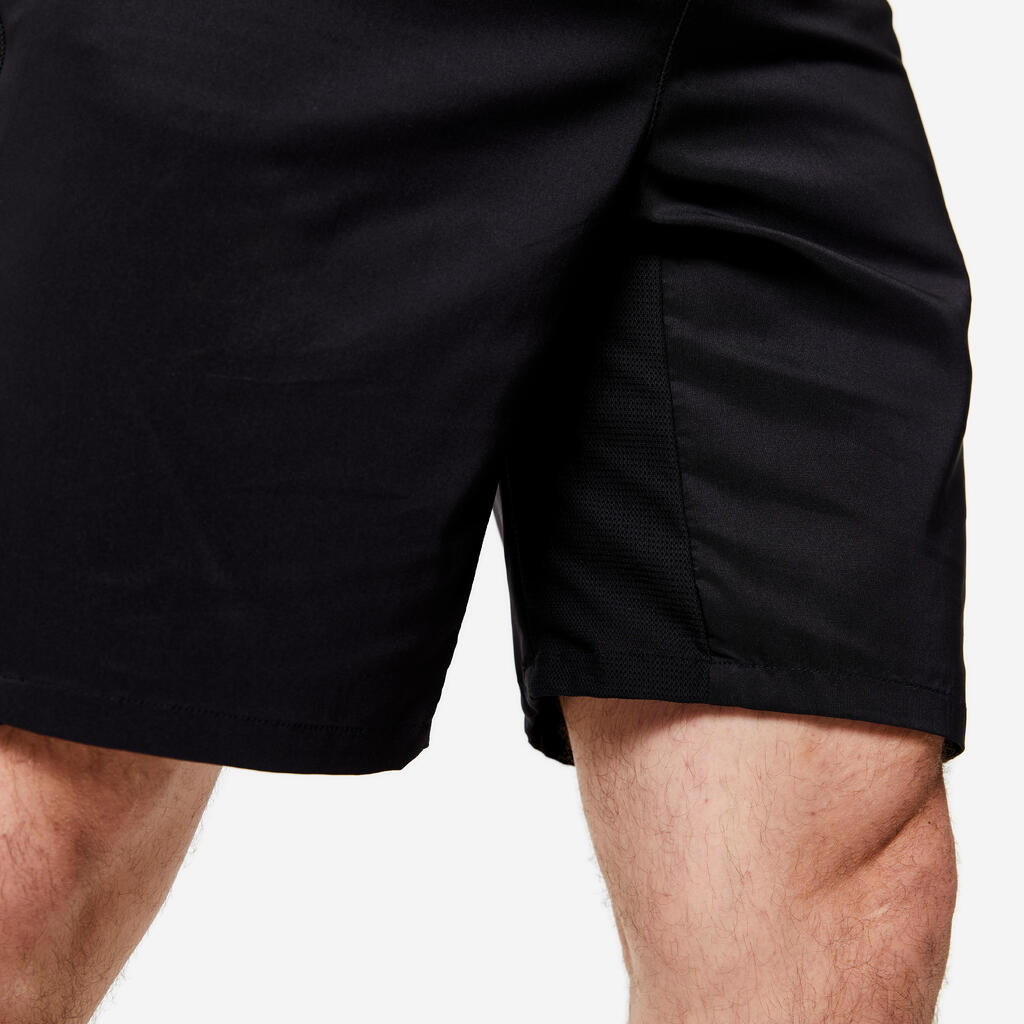 Pantaloneta de fitness con bolsillos para Hombre Domyos 120 negro