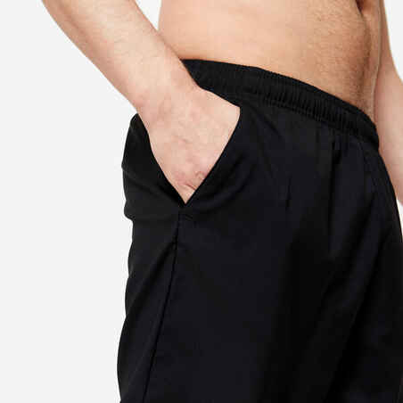 Men's Breathable Zip Pocket Cross Training Performance Shorts - Black