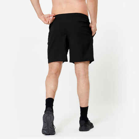 Men's Breathable Zip Pocket Cross Training Performance Shorts - Black