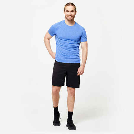 Men's Crew Neck Breathable Essential Fitness T-Shirt - Mottled Blue