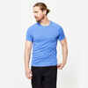 Majica kratkih rukava za fitnes Essential prozračna muška prošarano plava