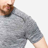 Men's Breathable Crew Neck Essential Fitness T-Shirt - Mottled Grey