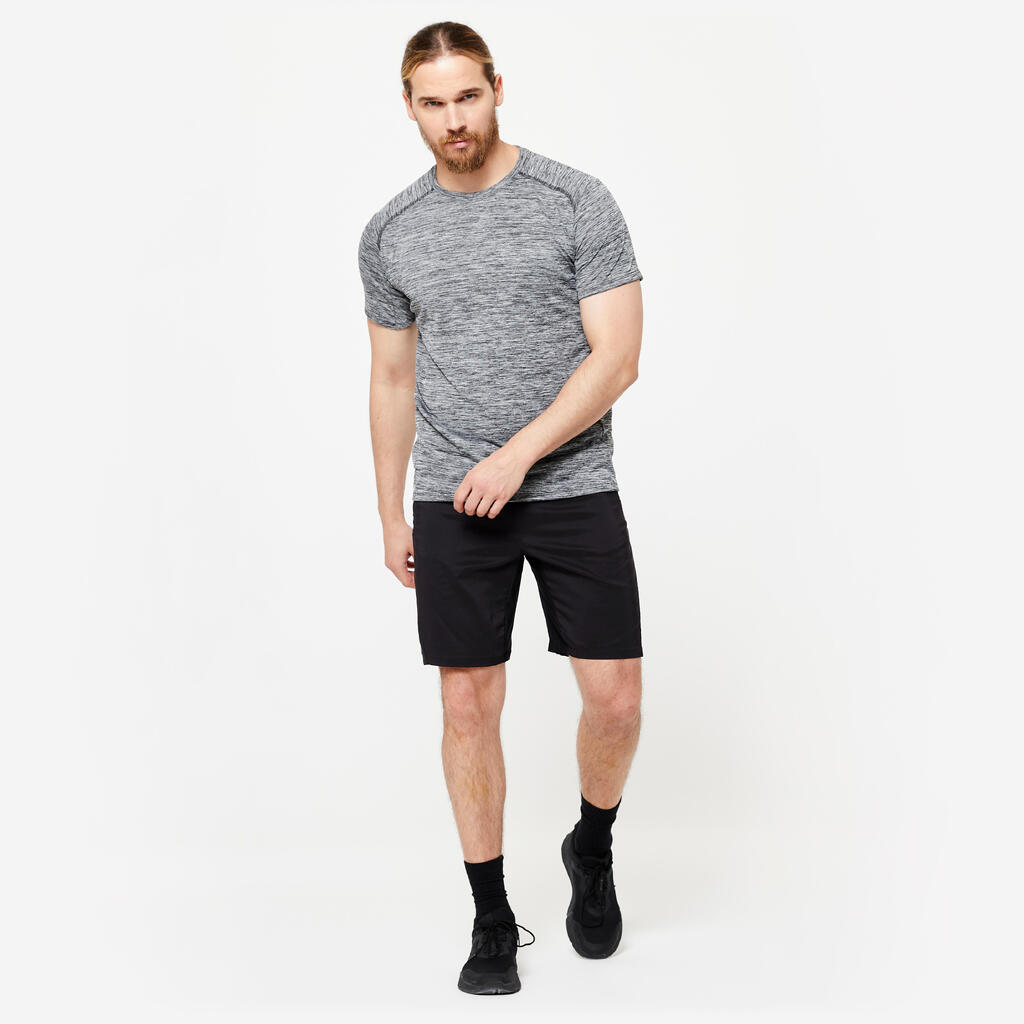 T-Shirt Herren Cardio Fitness atmungsaktiv - grau