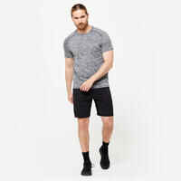 Men's Breathable Crew Neck Essential Fitness T-Shirt - Mottled Grey