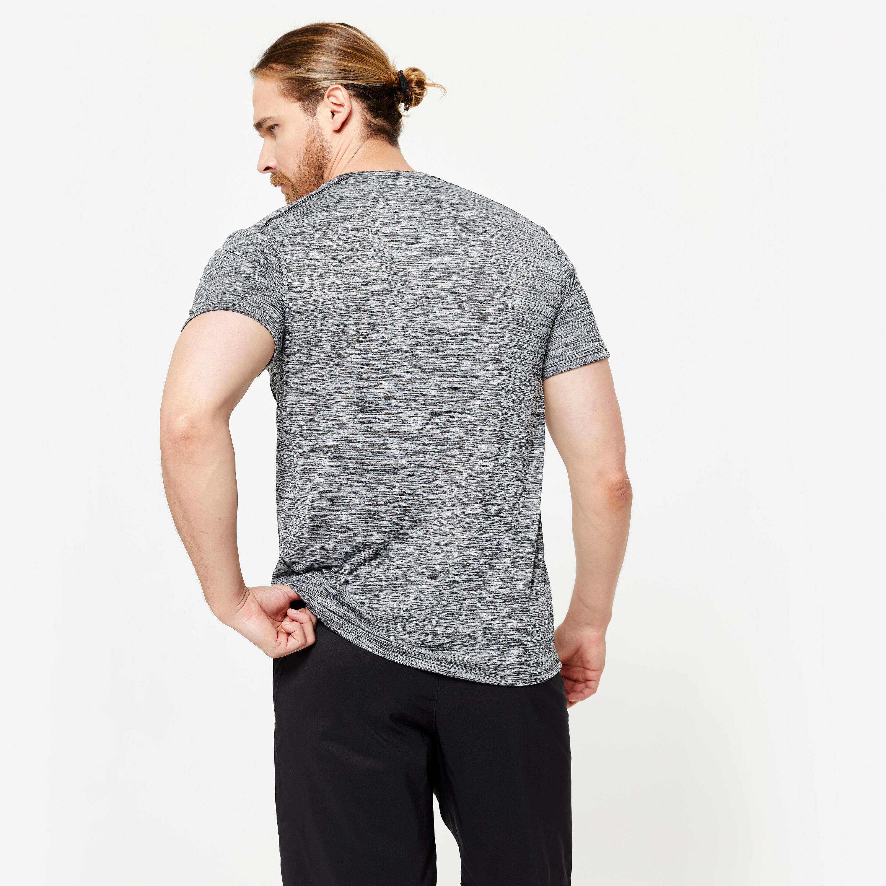 T-shirt voor cardiofitness man grijs 4/6