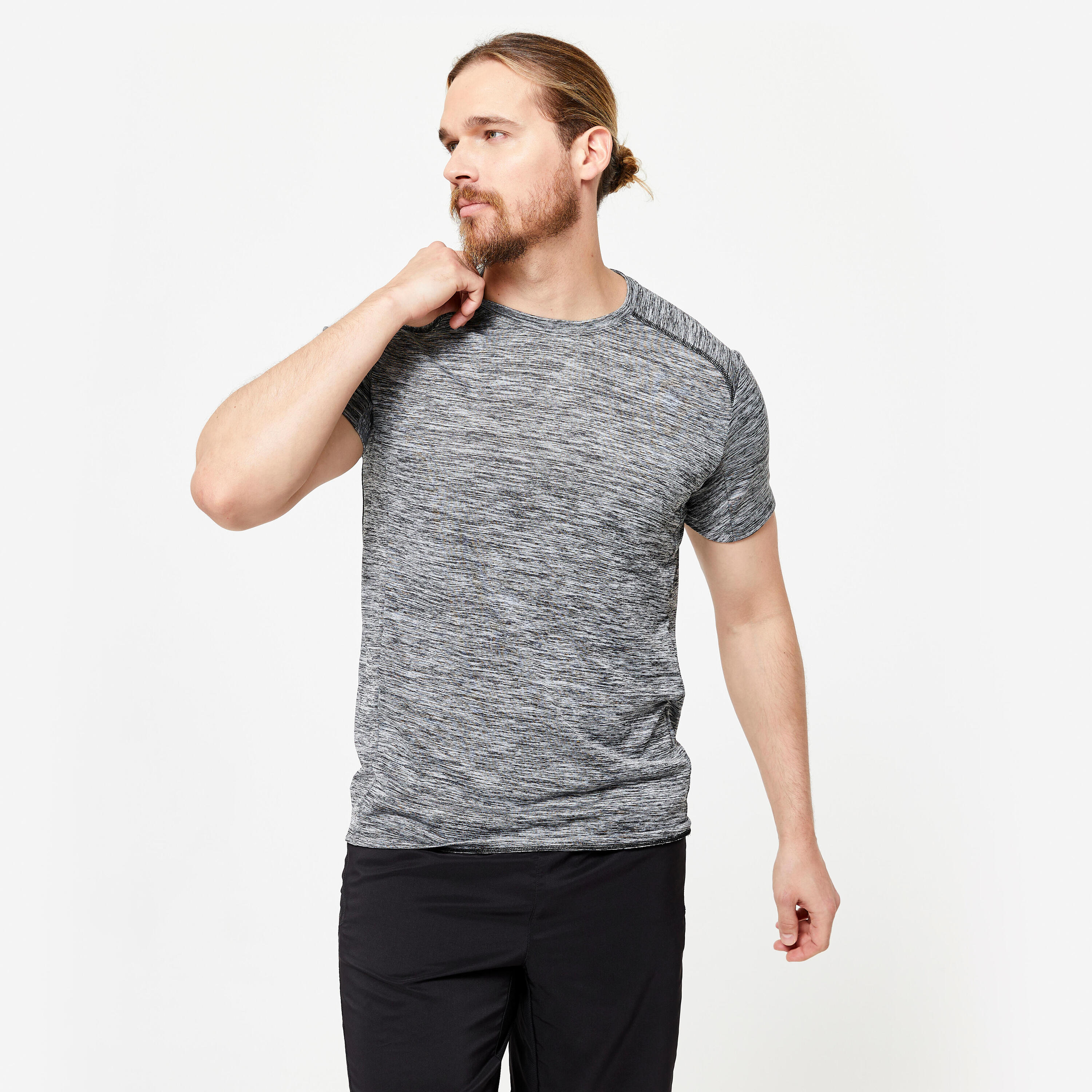 DOMYOS T-shirt voor cardiofitness man grijs