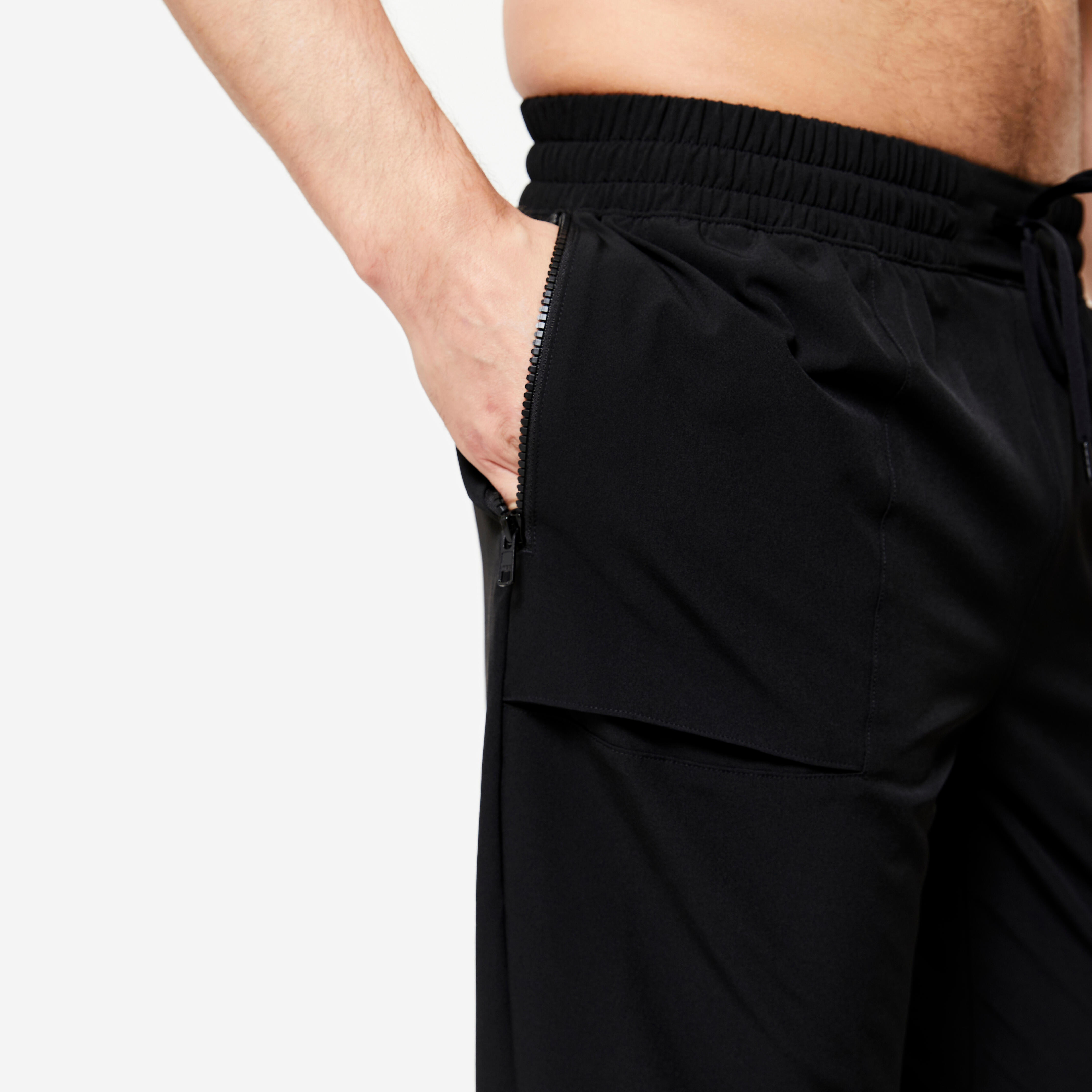 Men’s Breathable Fitness Pants - 500 - smoked black - Domyos - Decathlon