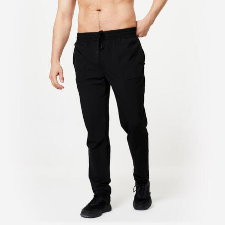 PANTALON DE FITNESS COLLECTION RESPIRANT HOMME - NOIR