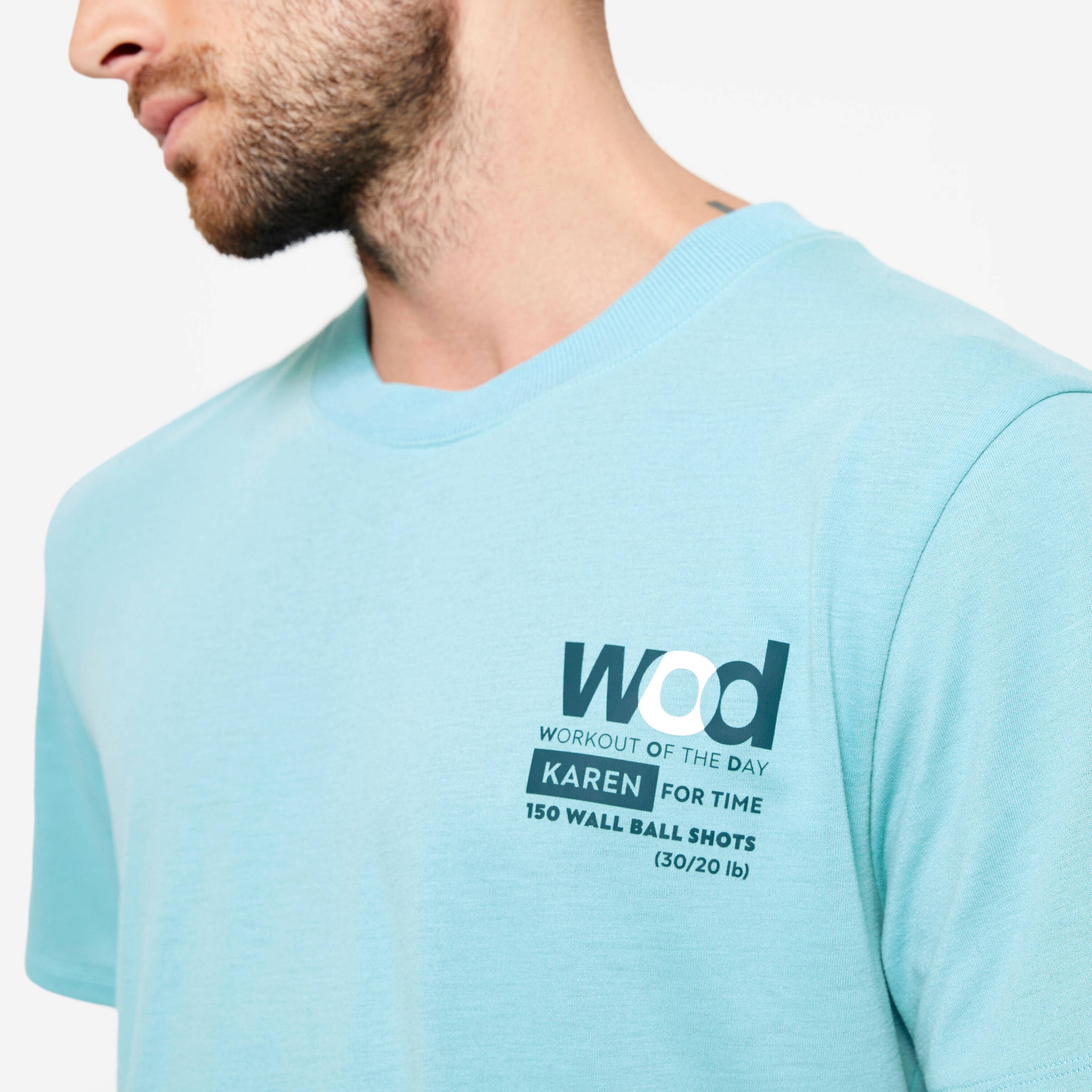 Men's Crew Neck Slim-Fit Breathable T-Shirt - Turquoise -  3