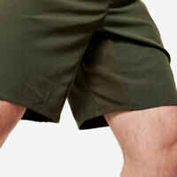 Men's Breathable Performance Cross Training Shorts with Zipped Pockets - Khaki