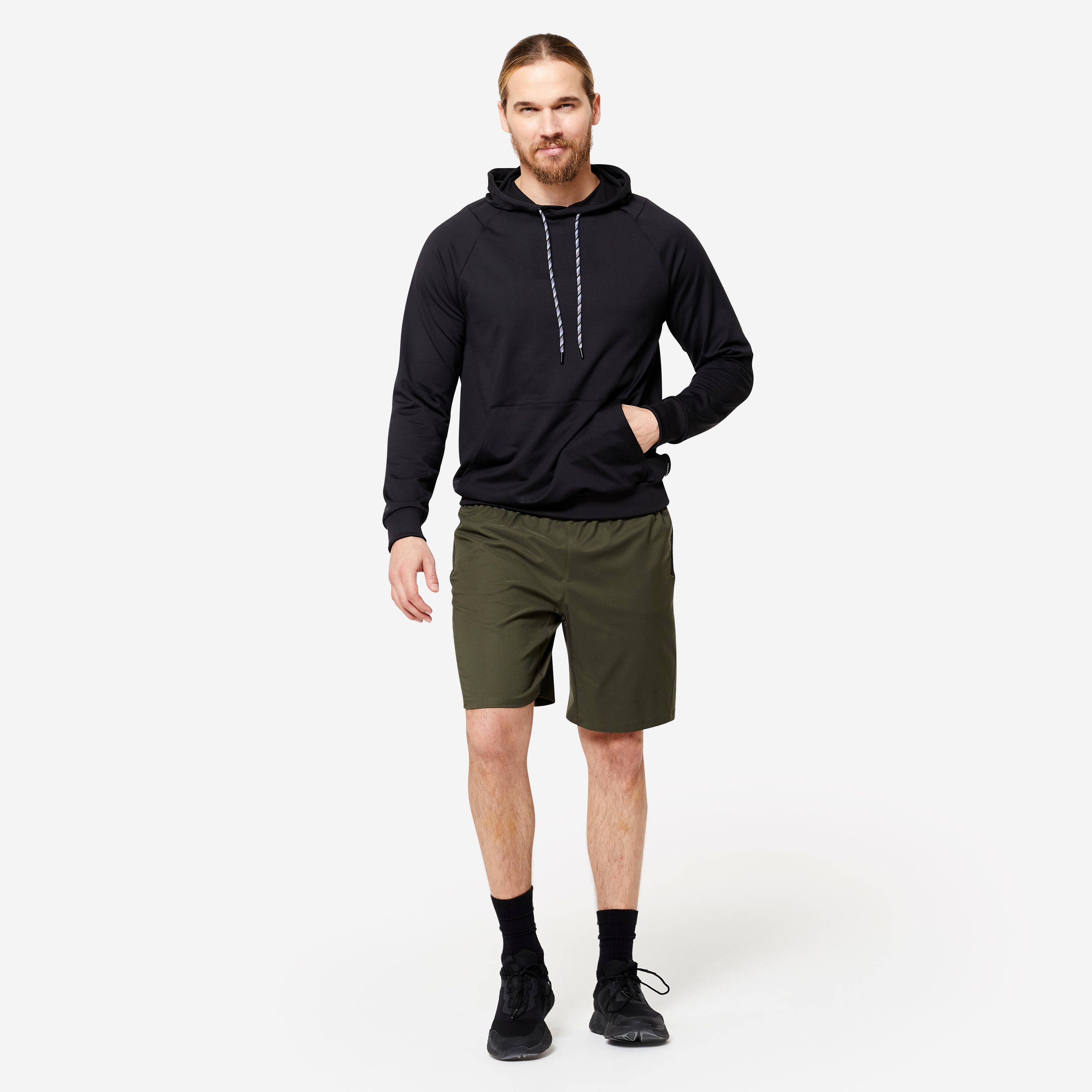 Men's Breathable Essential Fitness Hoodie - Black -  2