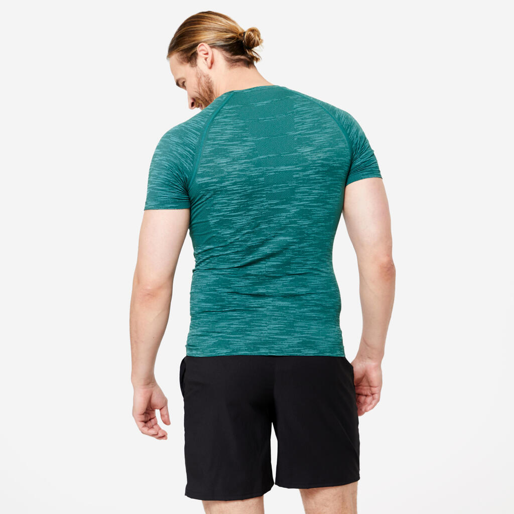 Men's Crew Neck Compression T-Shirt - Turquoise