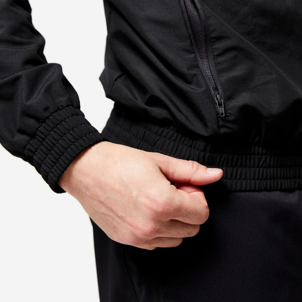 CHAQUETA FITNESS HOMBRE NEGRA ESTÁNDAR TRANSPIRABLE