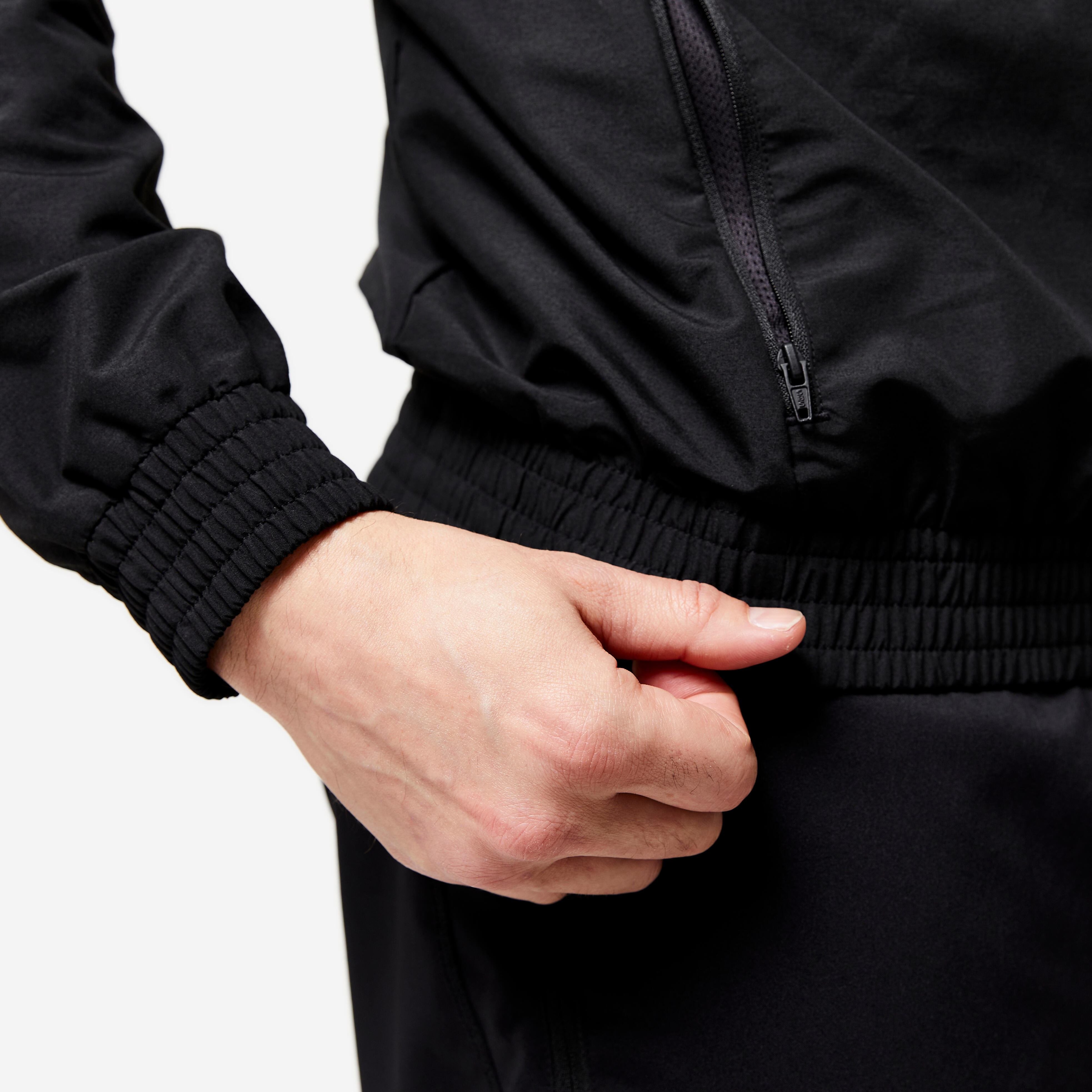 Men’s Fitness Jacket Black smoked black Domyos Decathlon