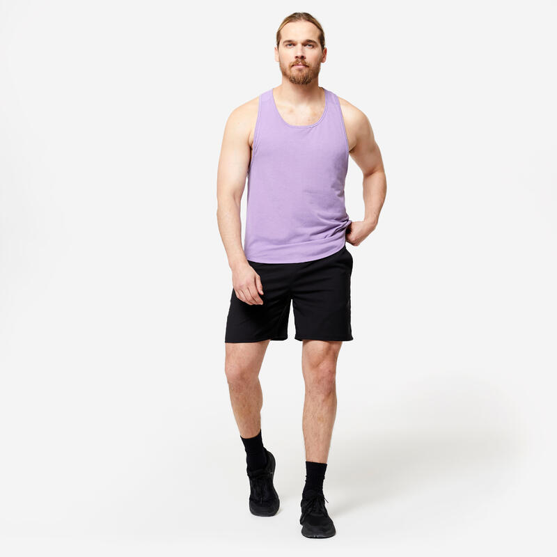 Débardeur stringer de musculation dos nageur homme, violet glycine