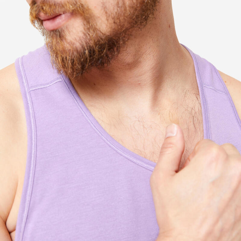 Débardeur stringer de musculation dos nageur homme, violet glycine