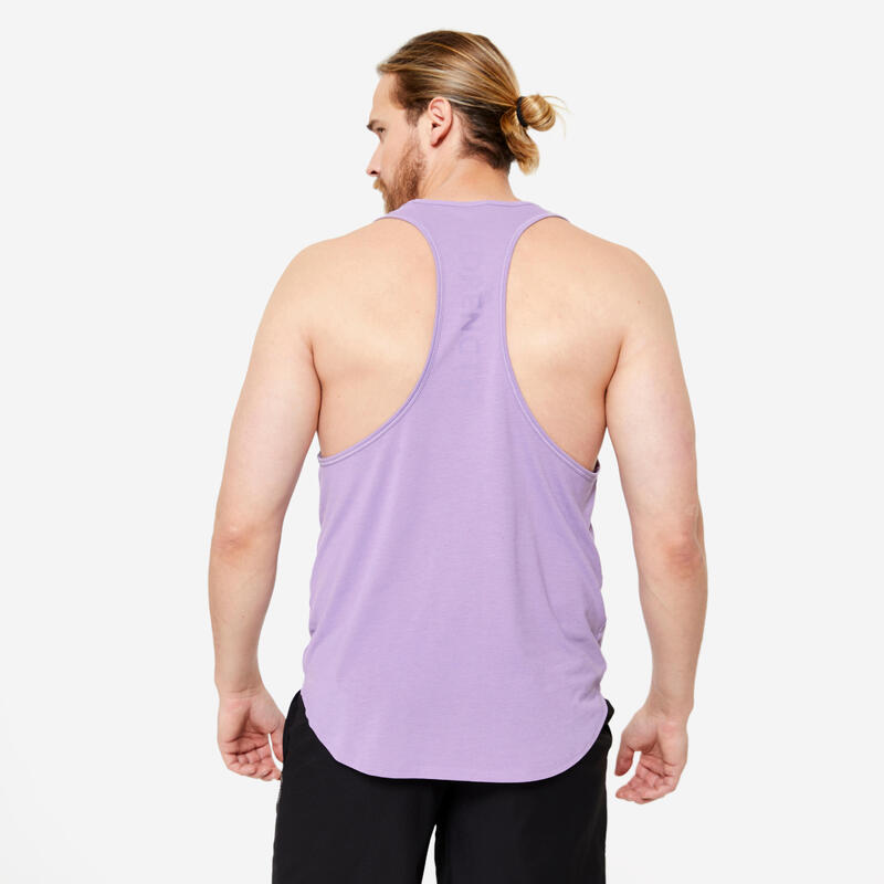 Débardeur stringer de musculation dos nageur homme, violet glycine