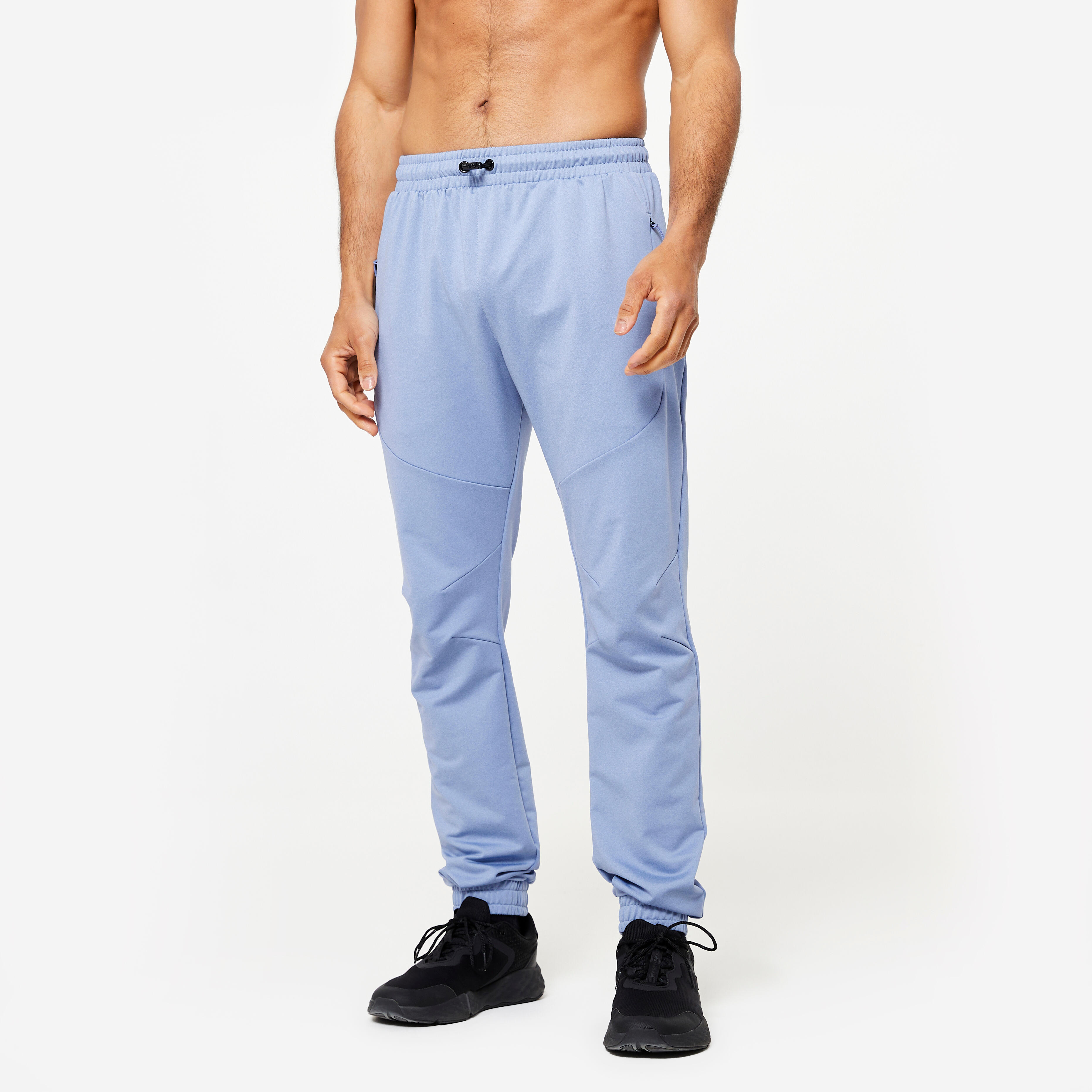 DOMYOS Pánske fitness tepláky strečové modré 2XL W41 L34