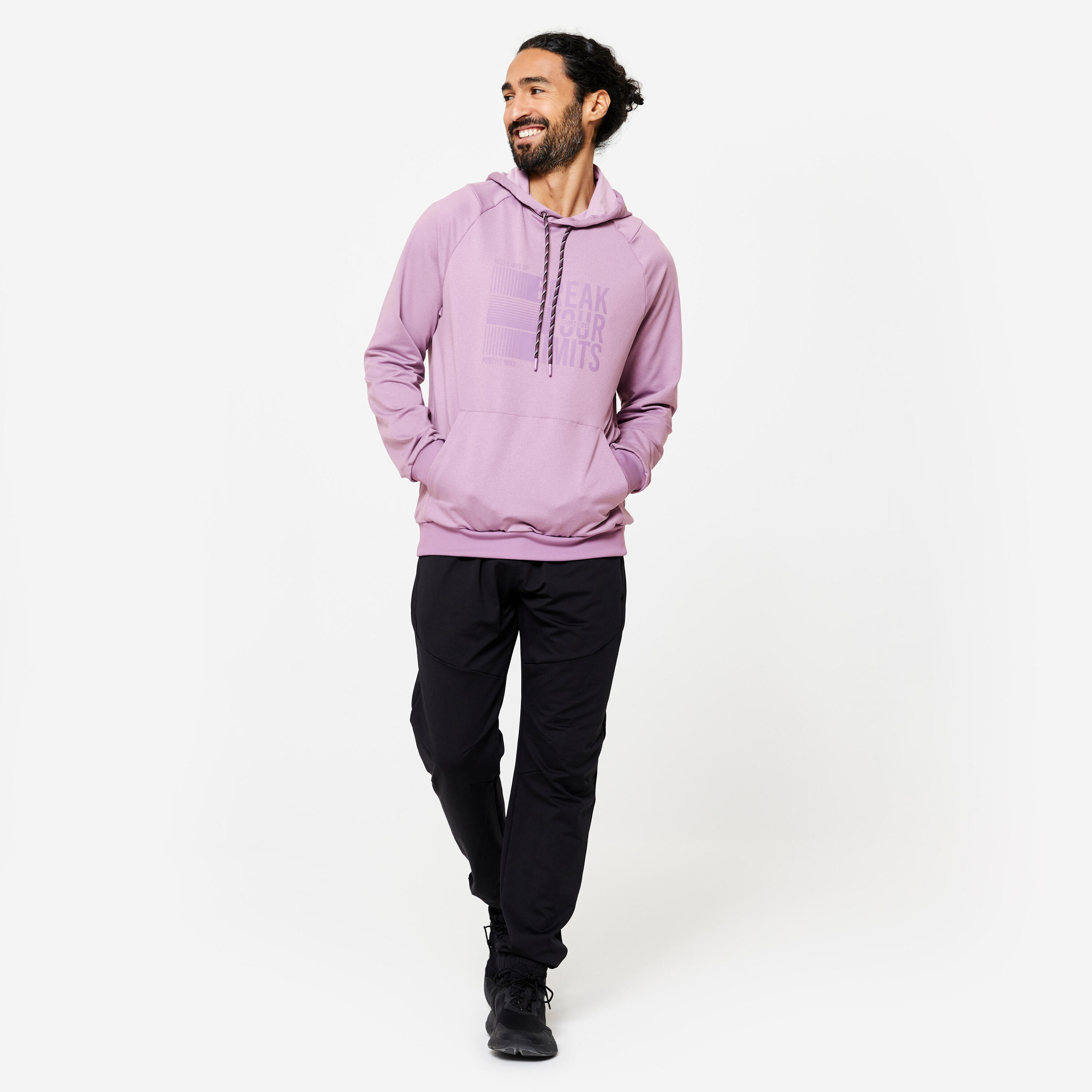 Uniseks ademend fitness-sweatshirt paars 2/9