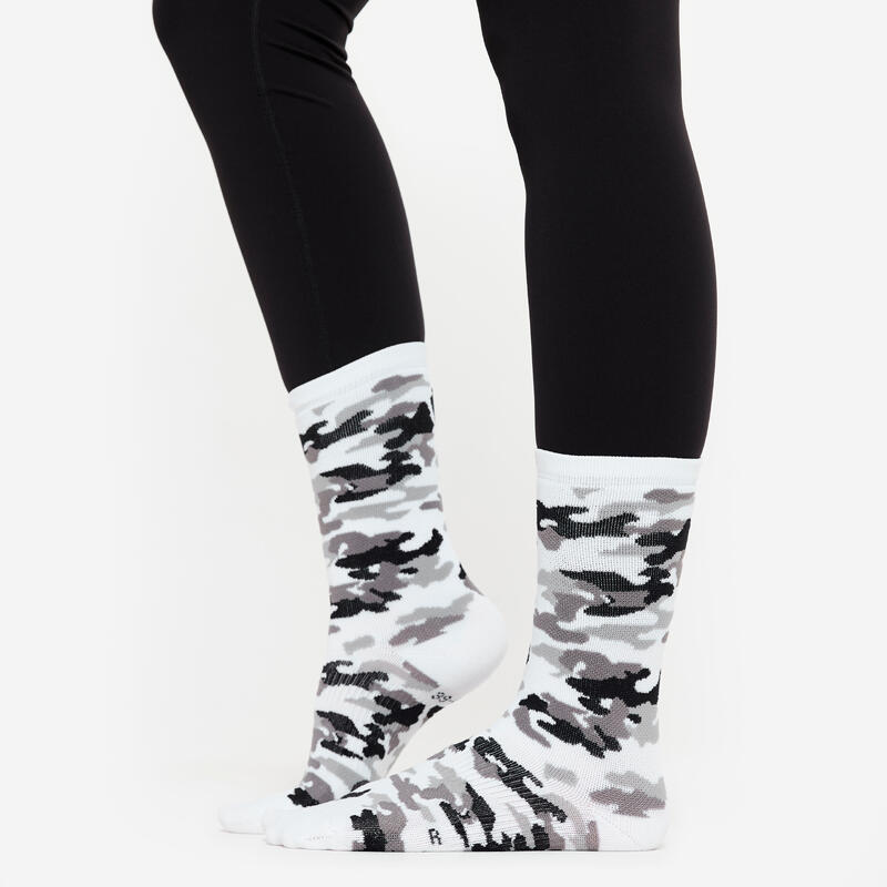 Chaussettes hautes de fitness, homme, noir