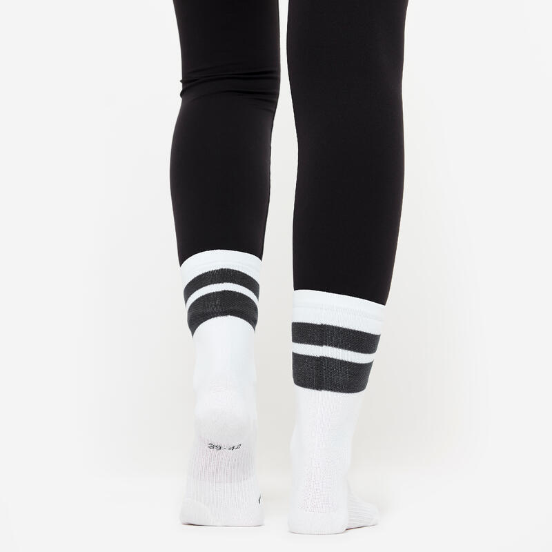 Chaussettes hautes de fitness, homme, noir