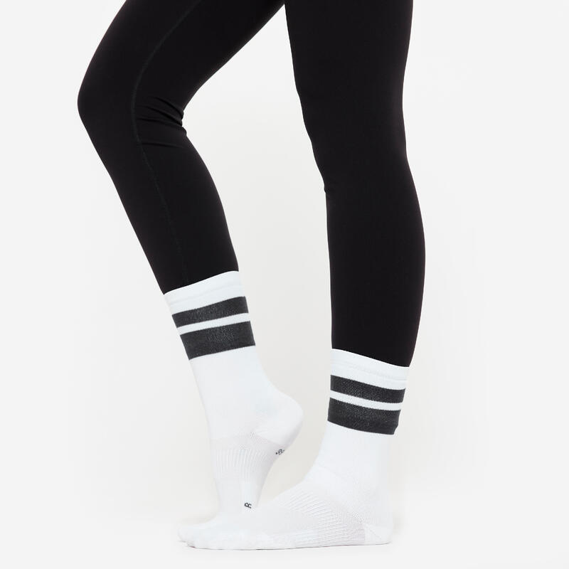 Chaussettes hautes de fitness, homme, noir