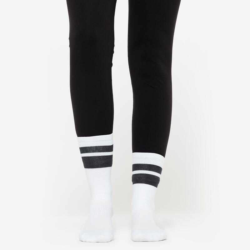 Chaussettes hautes de fitness, homme, noir