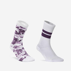 Halfhoge sokken voor heren paars