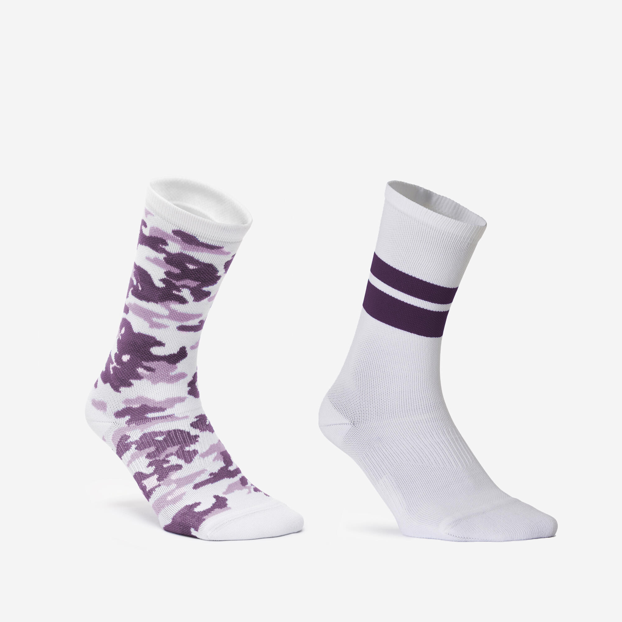 Men's tall fitness socks, purple