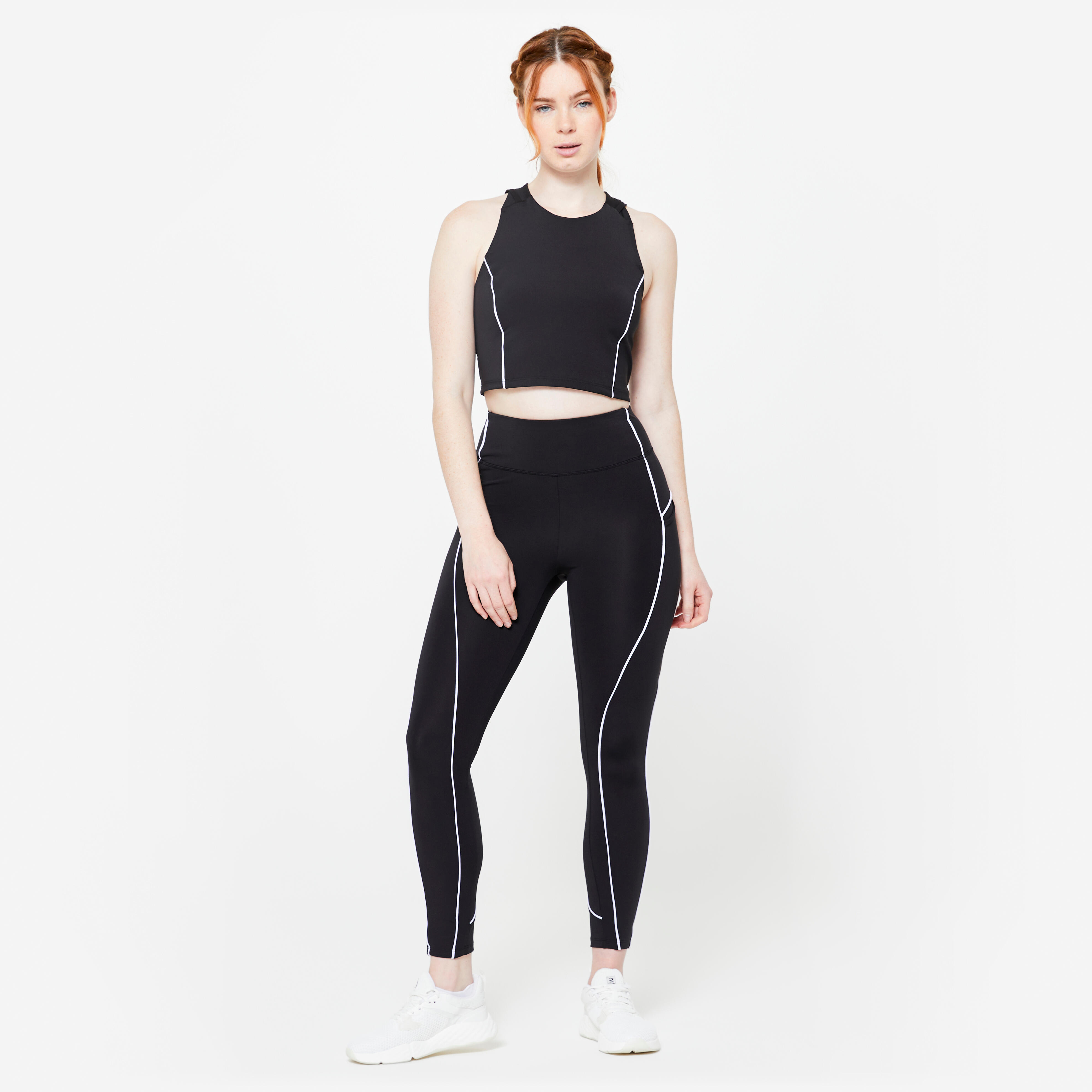 Women's High-Waisted Piping Leggings – 520 - DOMYOS