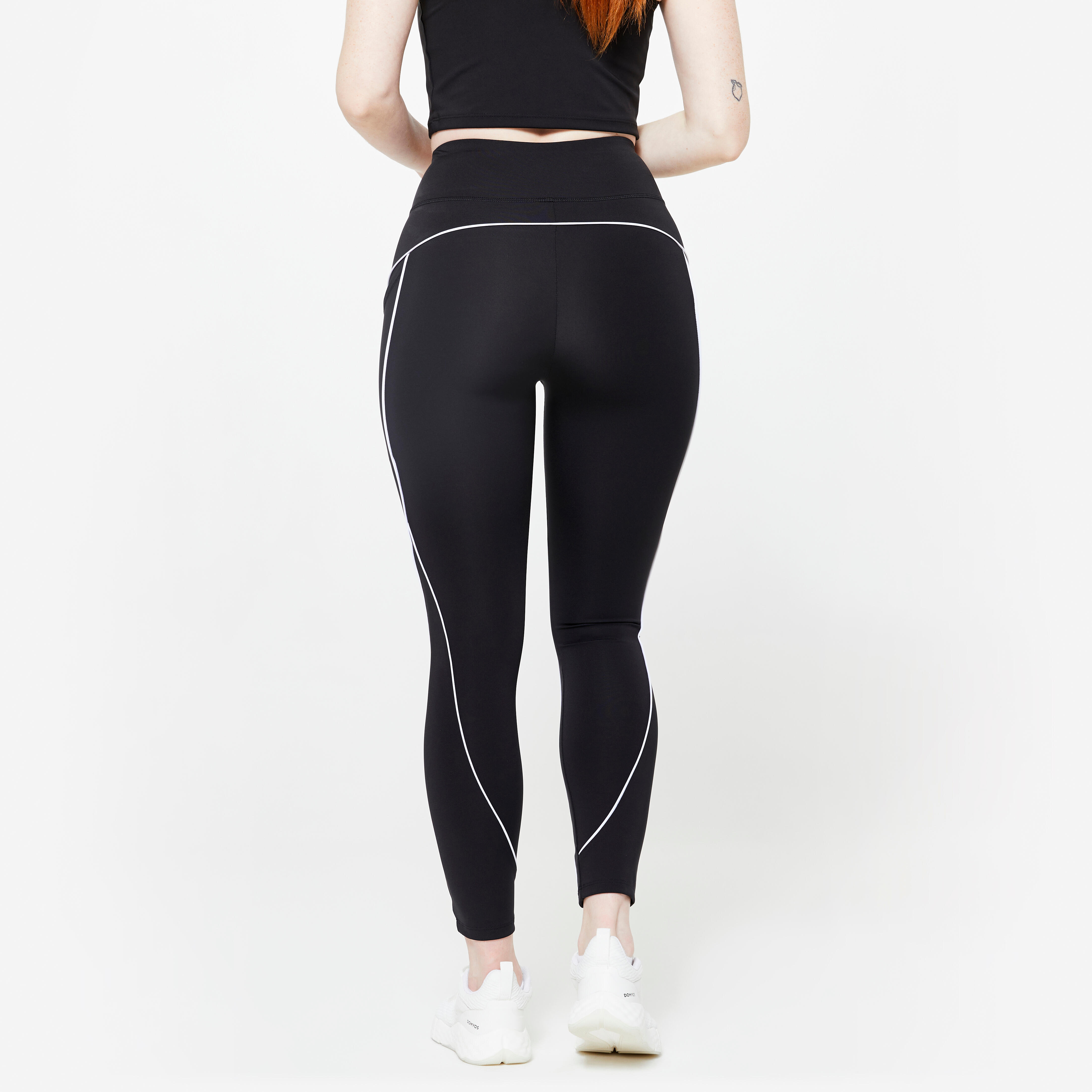 Women's High-Waisted Piping Leggings – 520 - DOMYOS