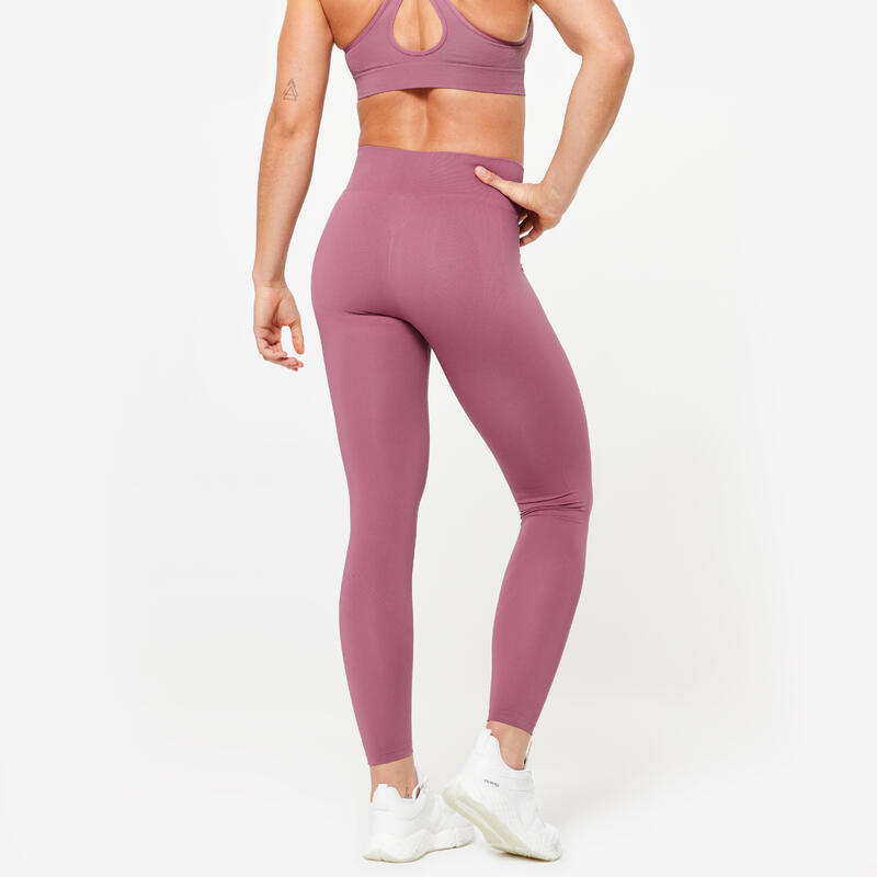Legging seamless effet push-up taille haute femme, violet