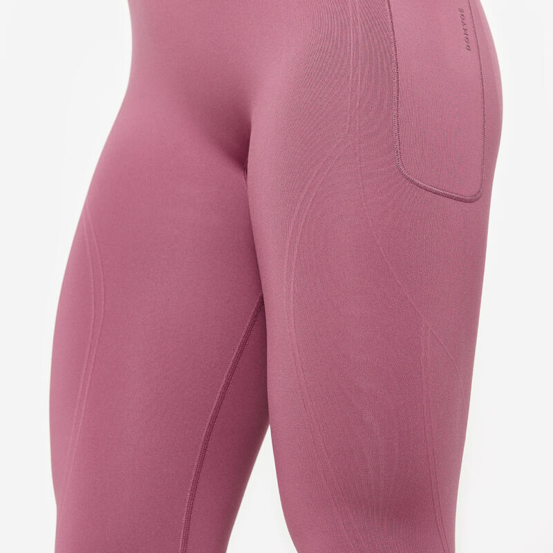 Legging seamless effet push-up taille haute femme, violet