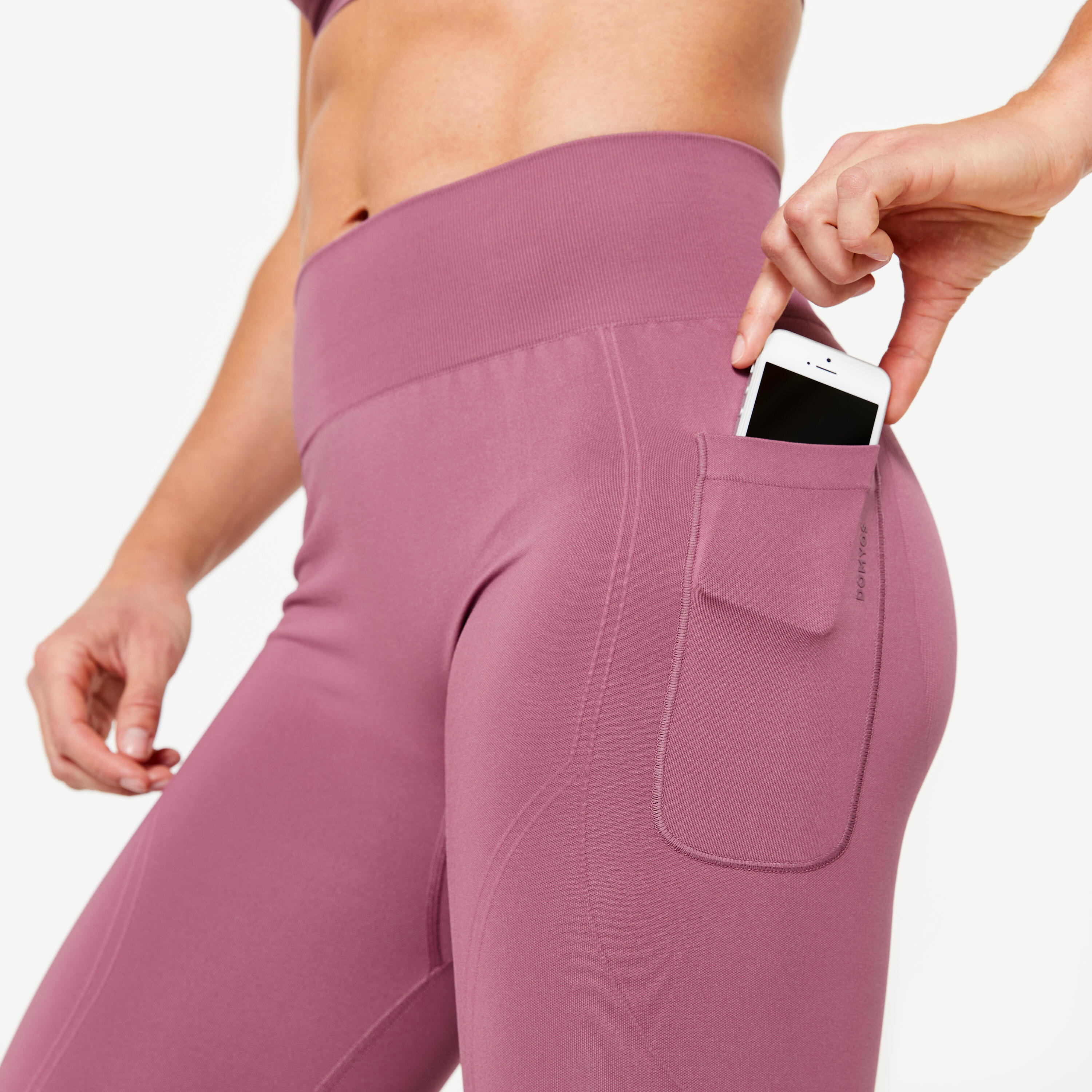Leggings "Push-up" de Fitness Cintura Subida Mulher Violeta 6/7