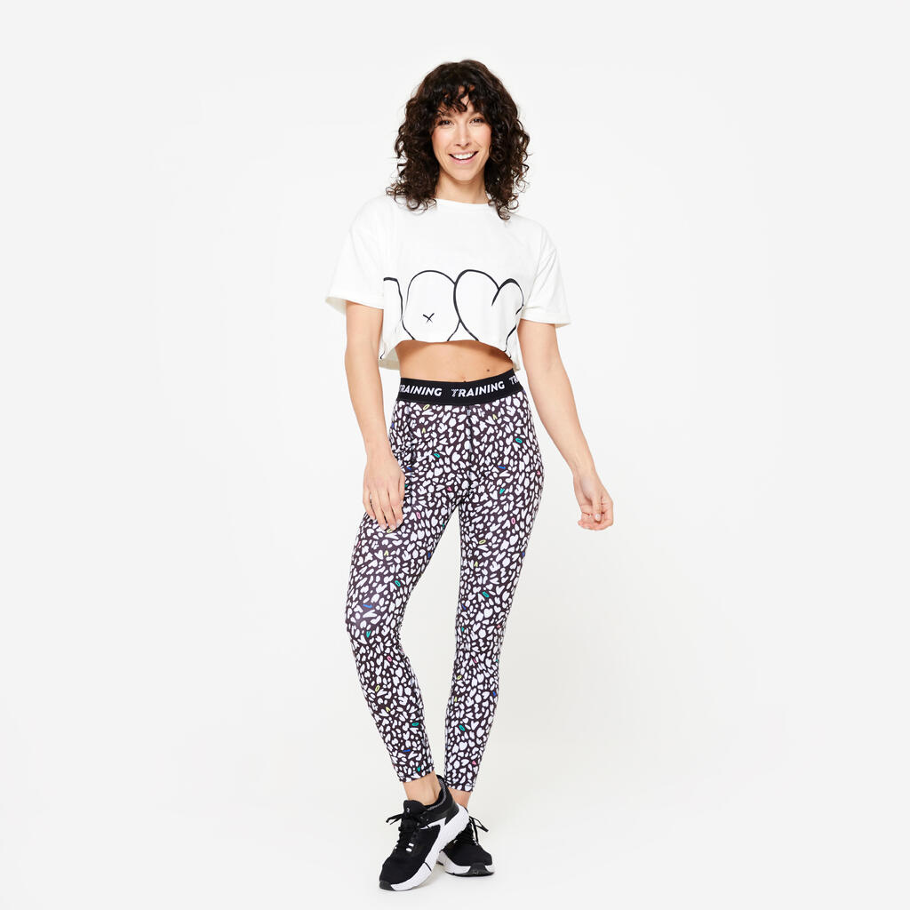 T-Shirt Damen Crop Top Loose - weiß