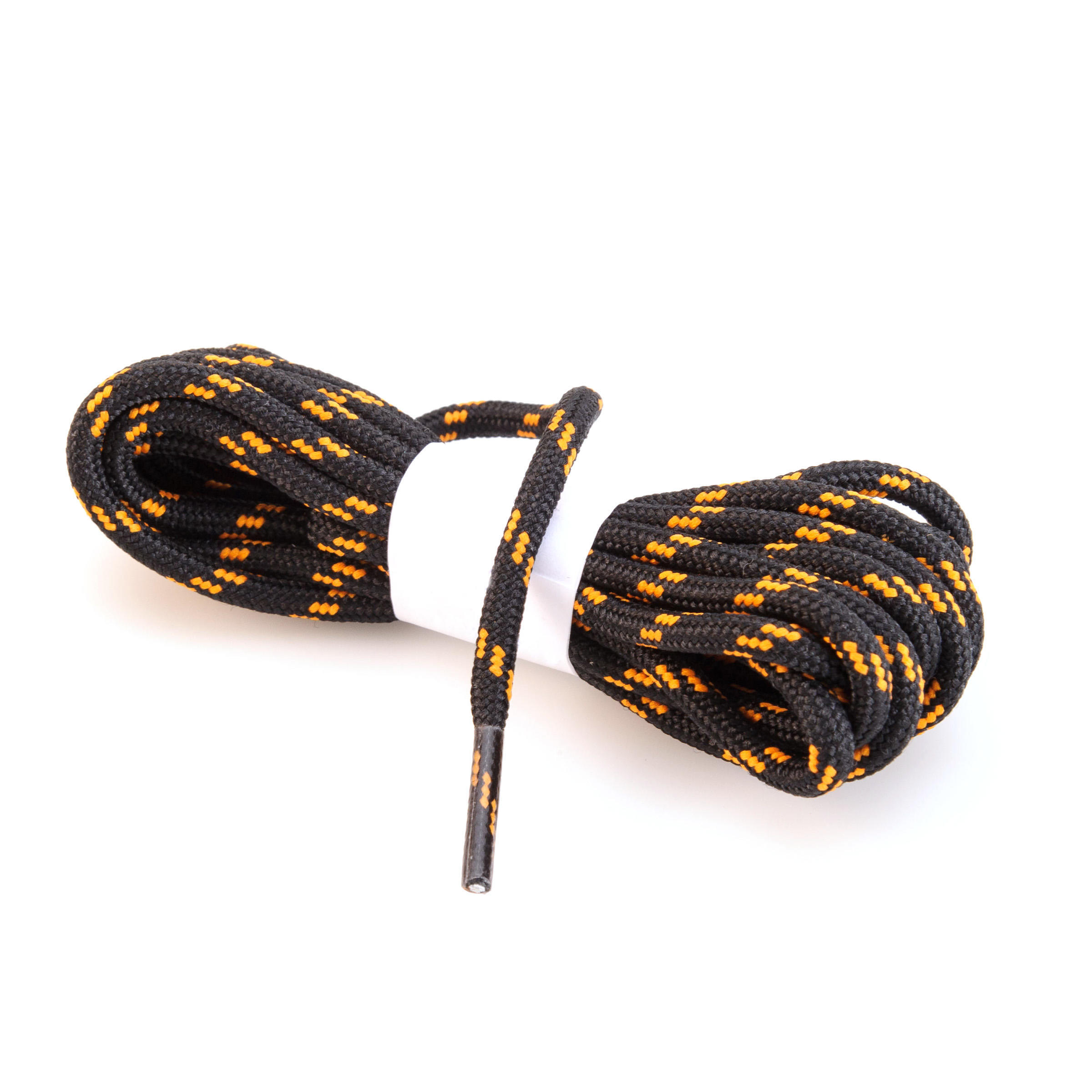 FORCLAZ Round Laces for Hiking Boots - Black and Orange