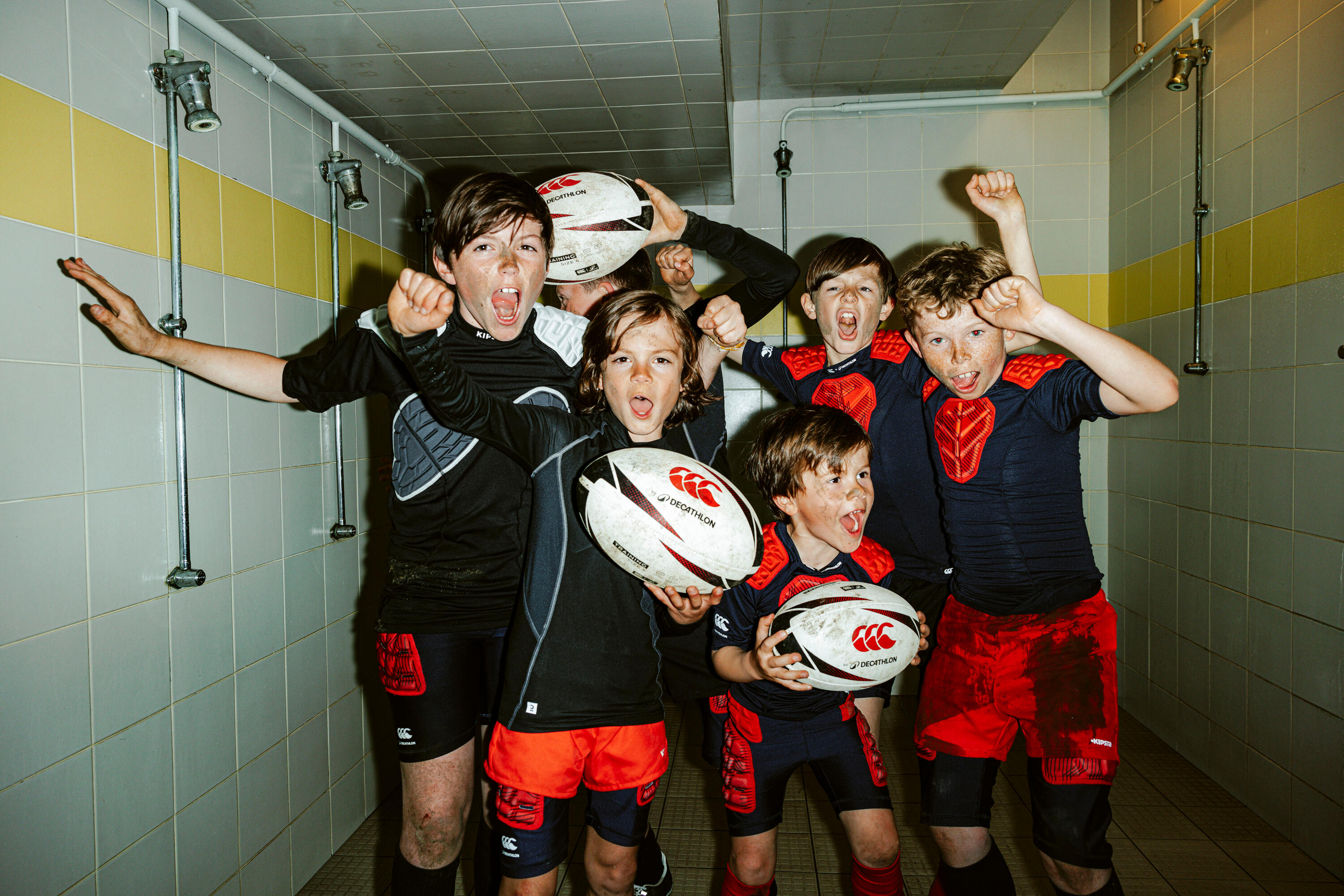 Sous-short de protection de rugby Enfant - R500 Decathlon | Canterbury bleu 7/9