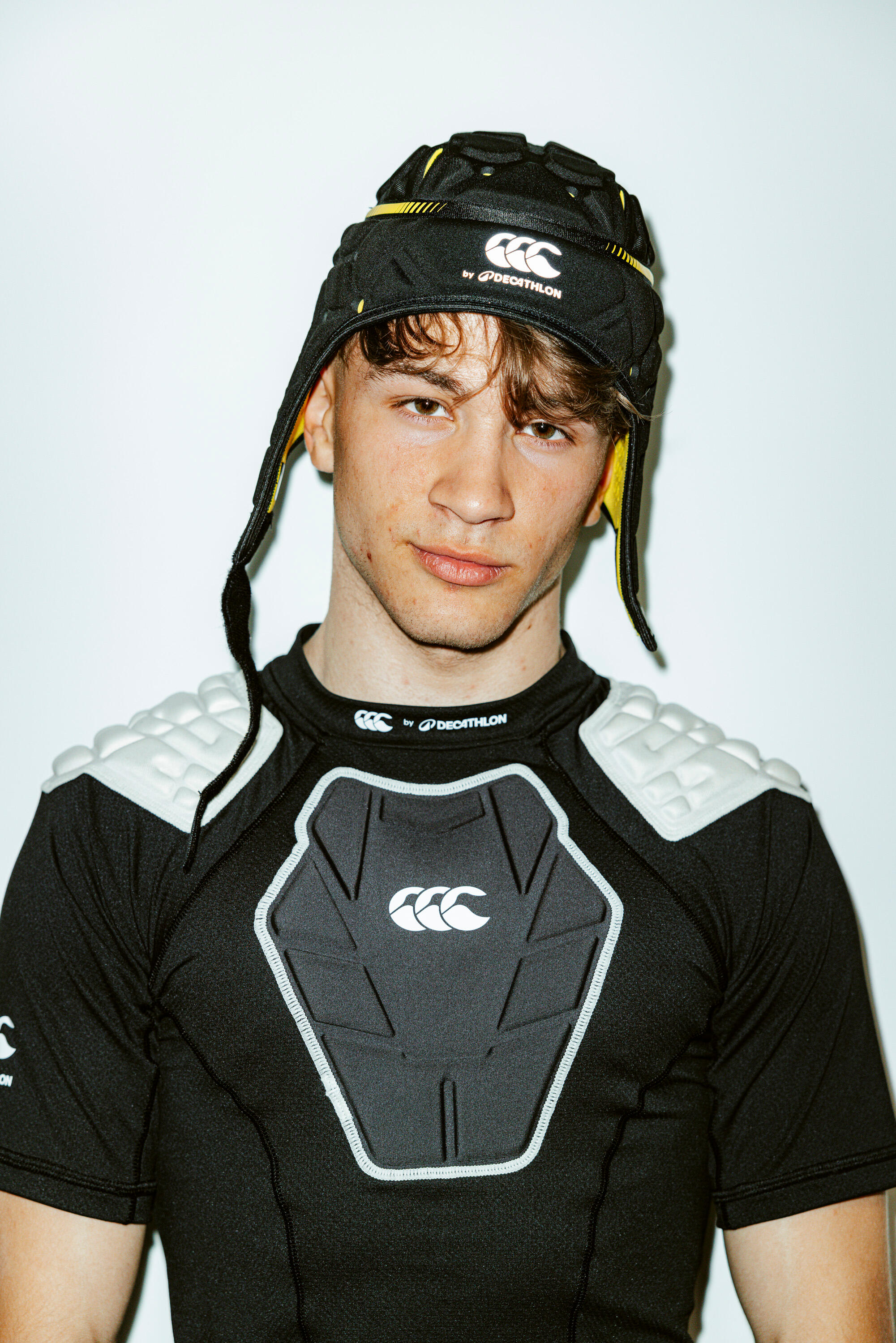 Damen/Herren Rugby Schulterschutz - R500 Decathlon Canterbury schwarz 7/12