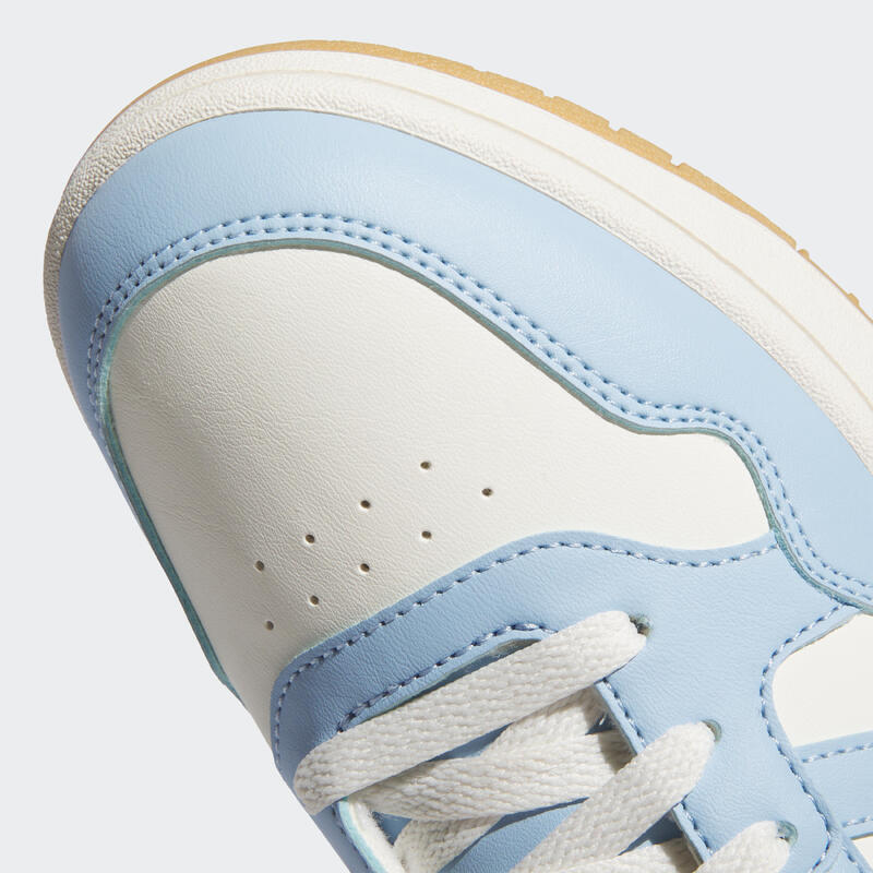 Chaussure femme, Hoops 3.0 mid blanche et bleu