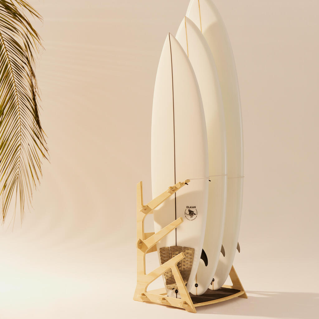 Free-standing SURFBOARD RACK for 3 boards store vertically or horizontally