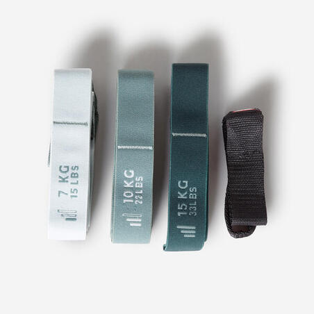Фітнес-стрічки текстильні набір 7-10-15 кг