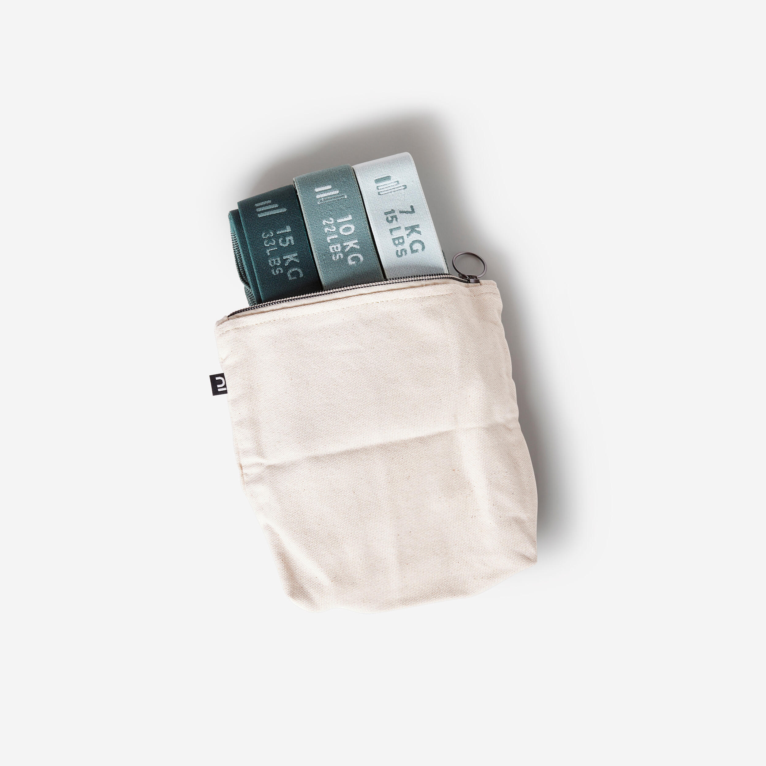 Conjunto de Bandas Elásticas Têxtil Ginástica e Pilates Resistência 7-10-15 Kg 3/8