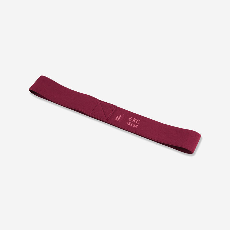 Bandă elastică mini textilă Fitness rezistență 6 kg Bordo 