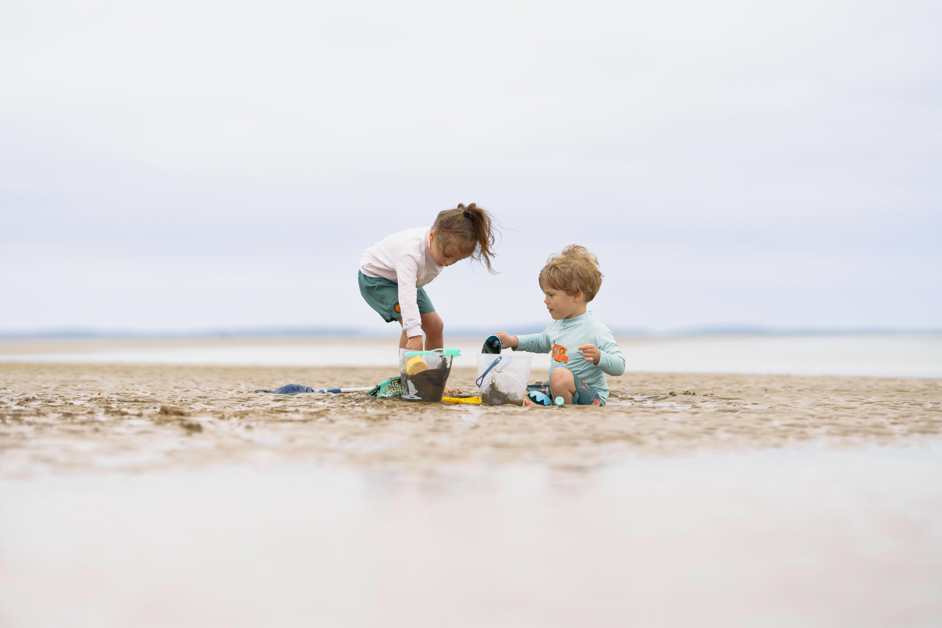 Kit découverte de la pêche seau et épuisette Menthe 6/7