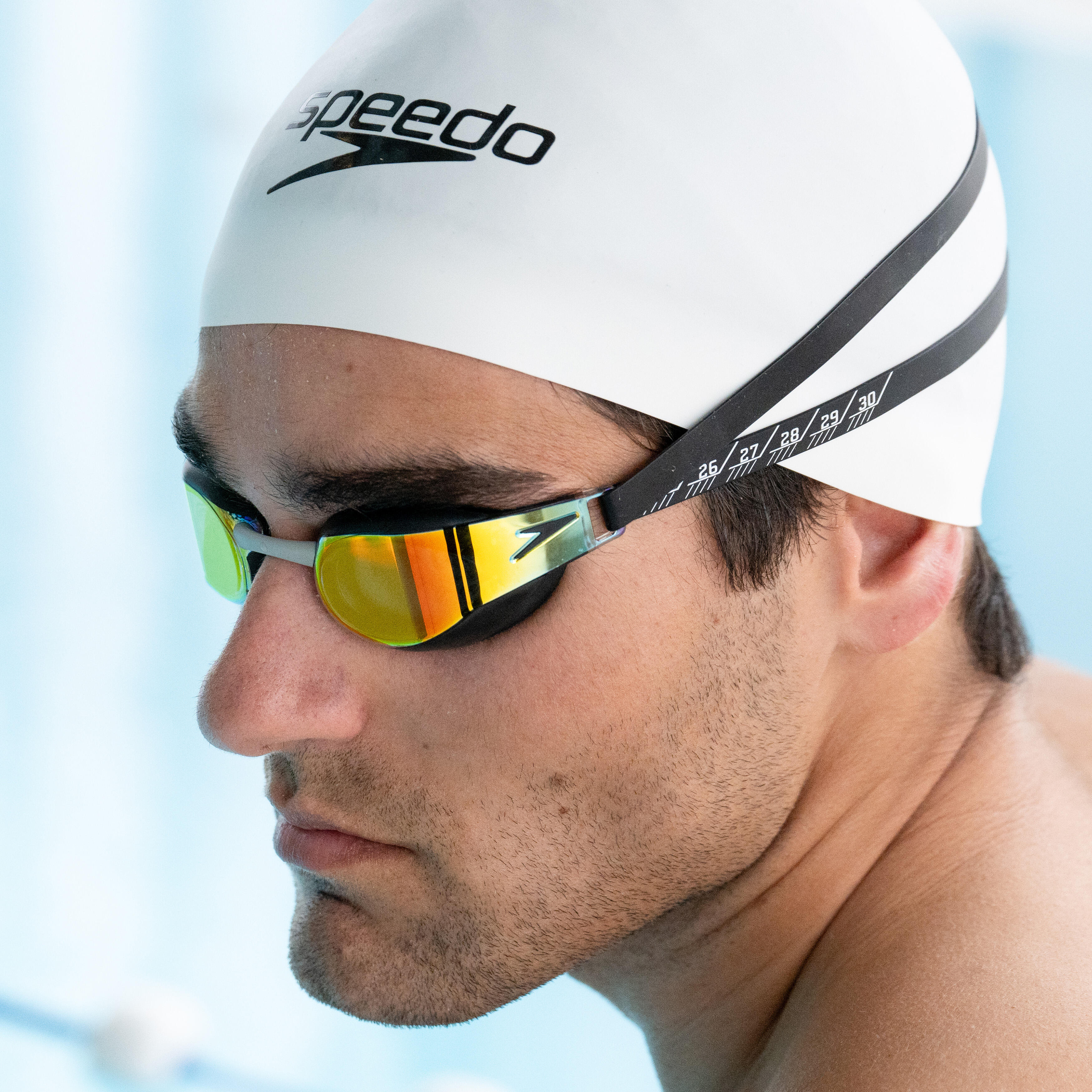 Swimming goggles SPEEDO FASTSKIN with gold mirrored lenses