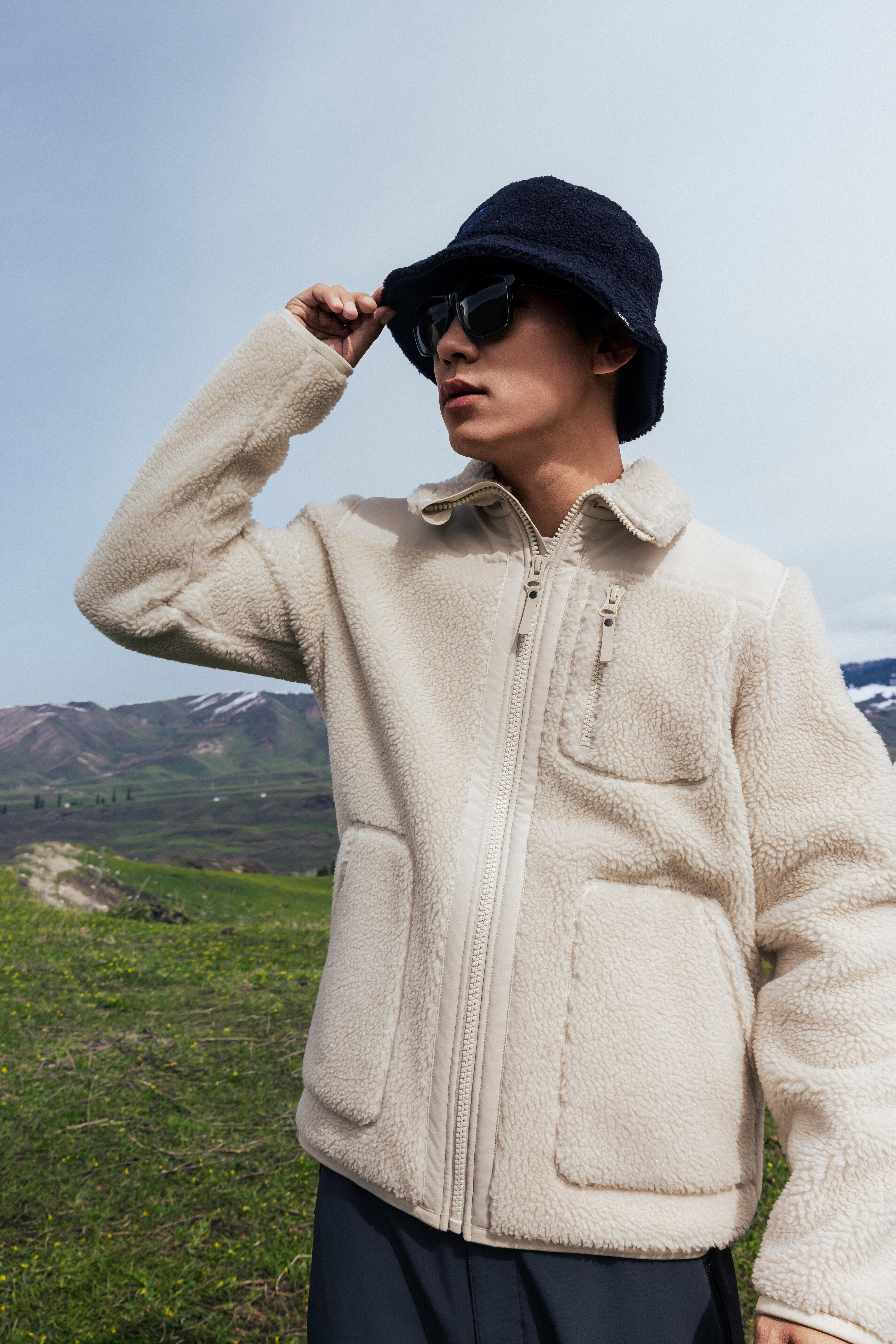 Men Ultra Warm Fleece SH500 Beige