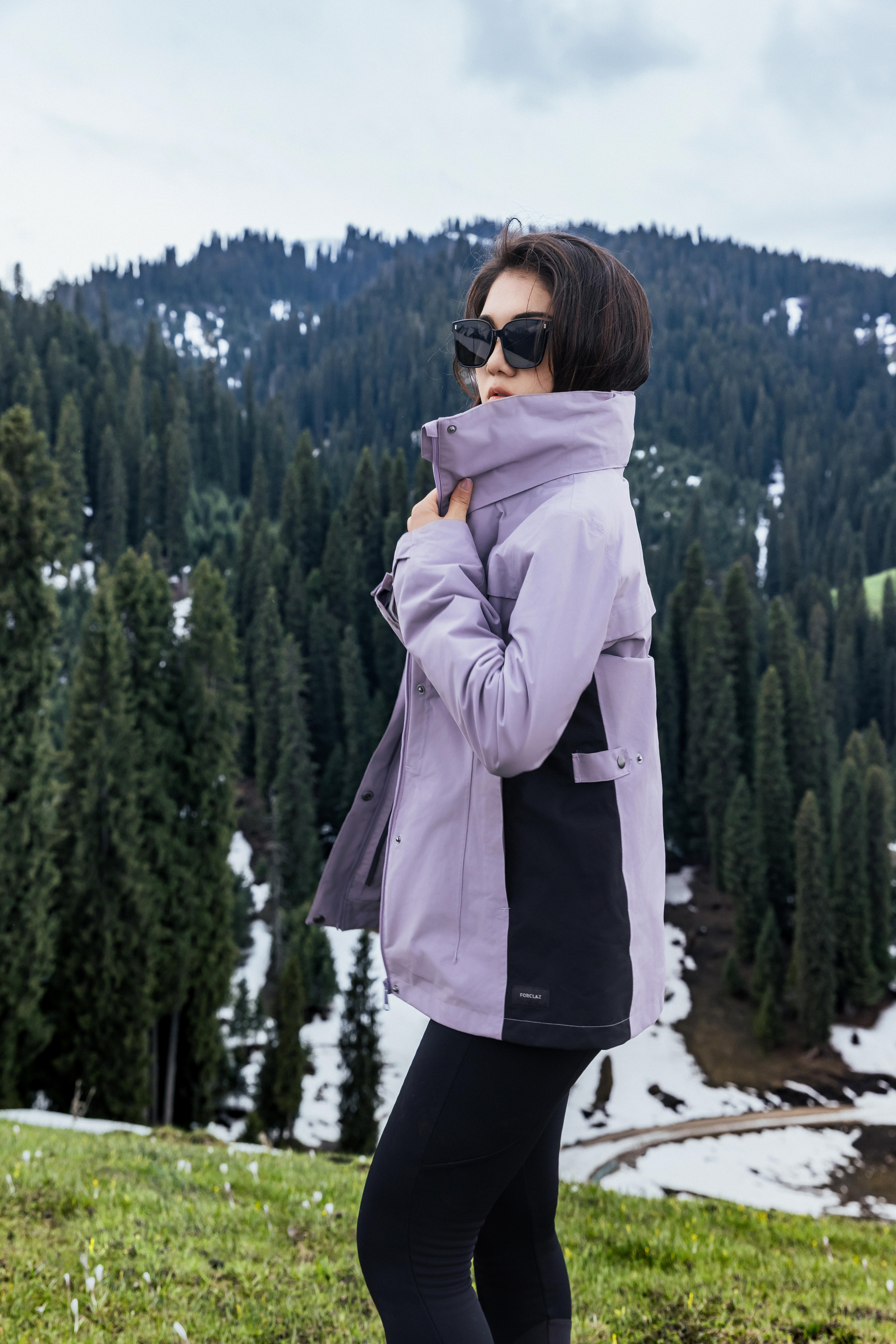 Women's Travel 3 in 1 Winter Jacket Fleece 100 0°C - Purple