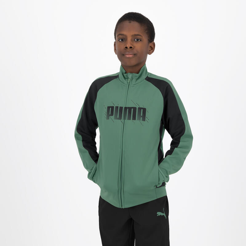 Puma Trainingsanzug Kinder - grün/schwarz